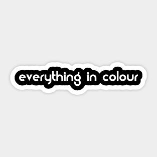 Everything In Colour Logo Plain Sticker